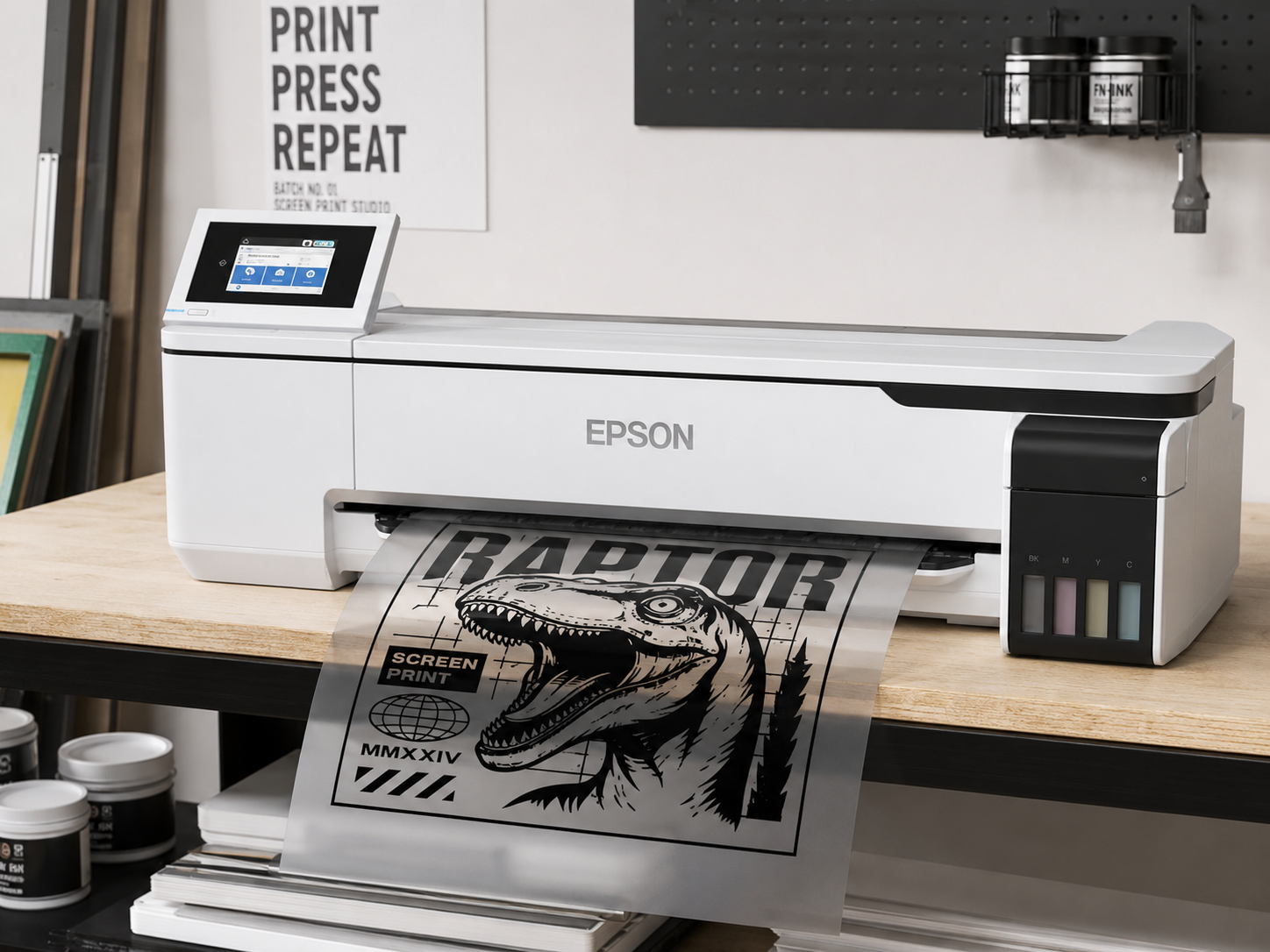 เครื่องพิมพ์ Film Print 24 กำลังพิมพ์ฟิล์มถ่ายบล็อกสกรีน